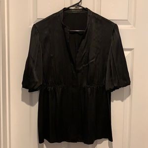 BCBGMAXAZARI black satin top